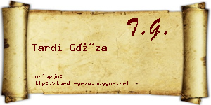 Tardi Géza névjegykártya