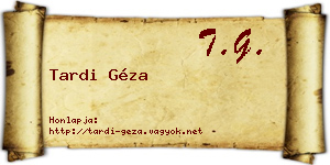 Tardi Géza névjegykártya
